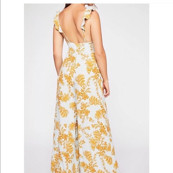 Free People Floral Ruffle Sleeve Romper Jumpsuit - Picture 3 of 6